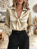 Vintage Elegant Shiny Satin Cross Shirt