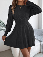 Vintage Elegant Knit Patchwork Sweater Dress