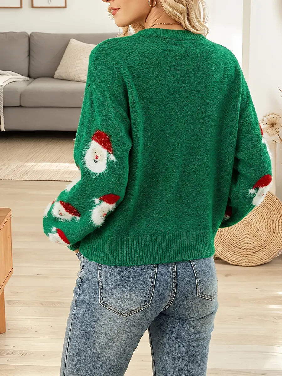 Vintage Elegant Knitted Santa Claus Sweater