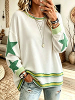Women's Loose Fit Crewneck Star Sweatshirt
