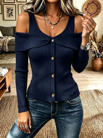Women's Twist Cold Shoulder Knit Top