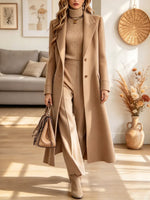Retro Elegant Solid Color Lapel Art Casual Stylish Long Sleeve Coat